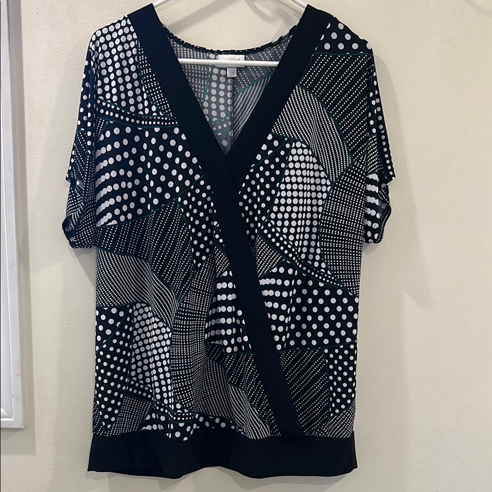 Avenue, Women’s, Blk/Wht/Green 14/16 Top